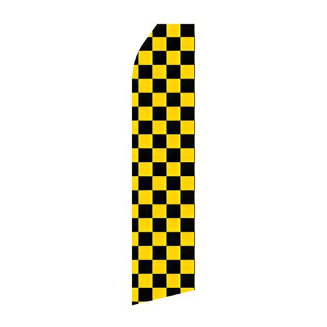Black and Yellowed Checkered Advertising Flag