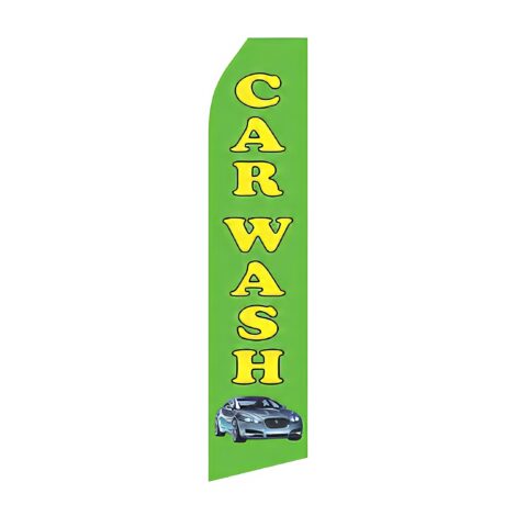 Green Car Wash Advertising Flag