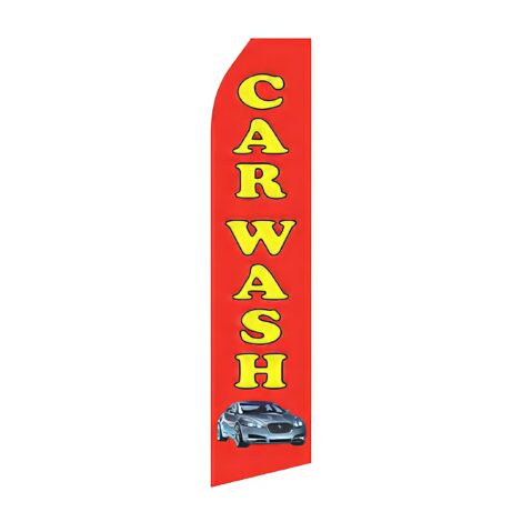Red Car Wash Advertising Flag