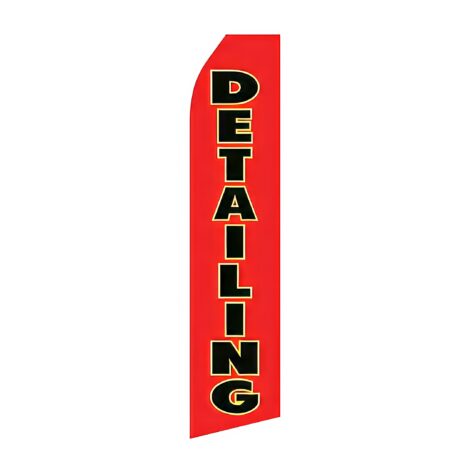 Red Detailing Service Advertising Flag