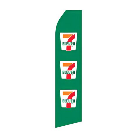 Green 7-11 Logo Advertising Flag