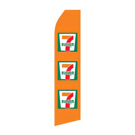Orange 7-11 Advertising Flag