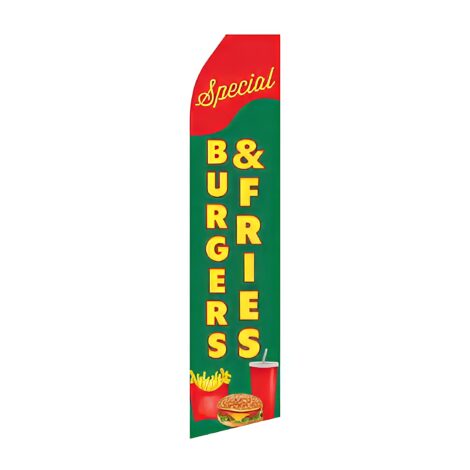 Burger and Fries Special Advertising Flag