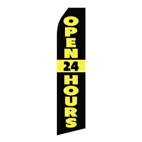 Open 24 Hours Advertising Flag