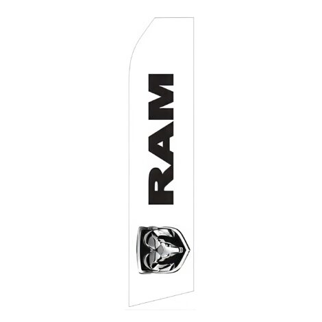 White Ram Logo Advertising Flag