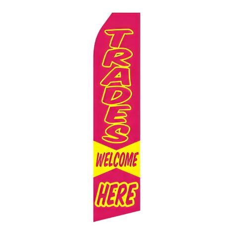 Trades Welcome Here Advertising Flag