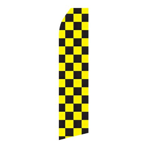 Black and Yellow Checkered Advertising Flag