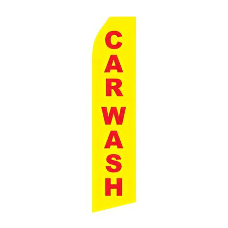 Yellow Car Wash Advertising Flag