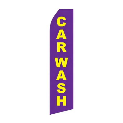 Purple Car Wash Advertising Flag