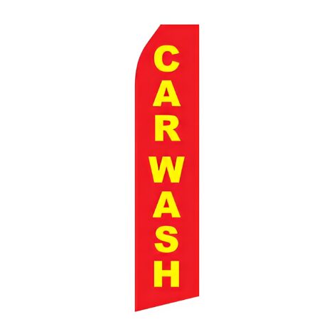 Red Car Wash Advertising Flag