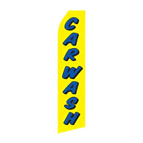 Yellow Car Wash Advertising Flag