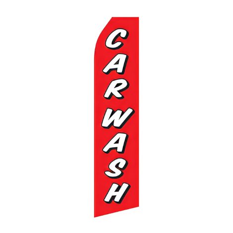 Red Car Wash Advertising Flag