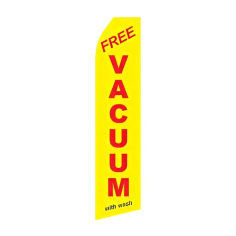 Yellow Free Vacuum With Wash Advertising Flag