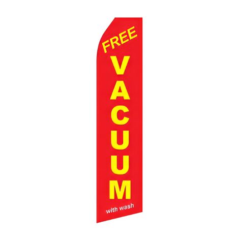 Red Free Vacuum With Wash Advertising Flag