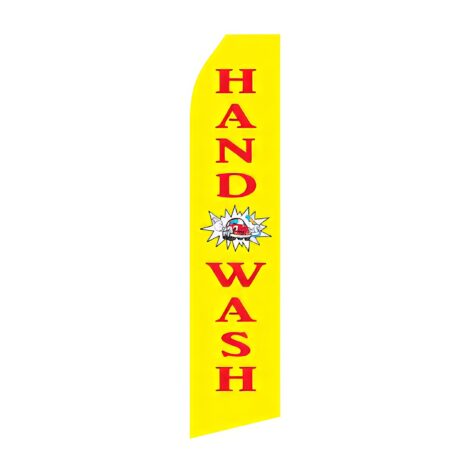Yellow Hand Wash Advertising Flag