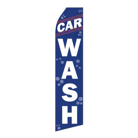 Blue Car Wash Advertising Flag