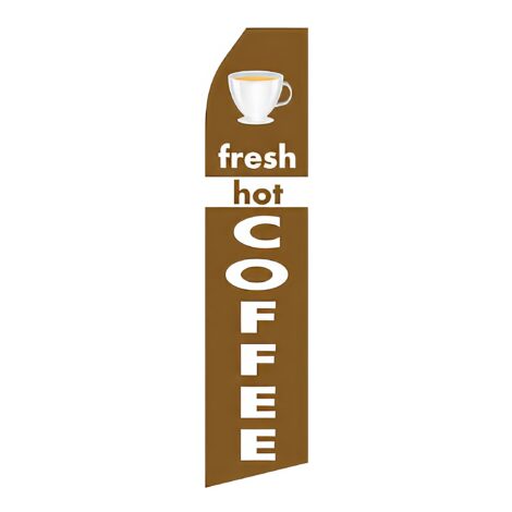 Fresh Hot Coffee Advertising Flag
