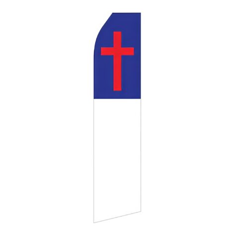 Blue Red White Cross Advertising Flag