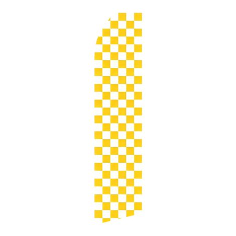 Yellow and White Checkered Advertising Flag