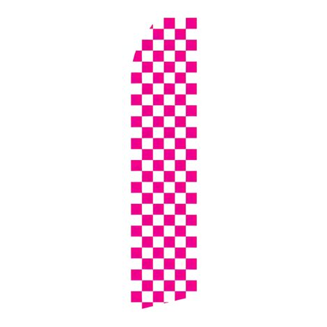 Magenta and White Checkered Advertising Flag