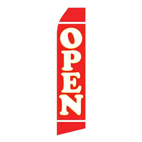 Red Open Advertising Flag