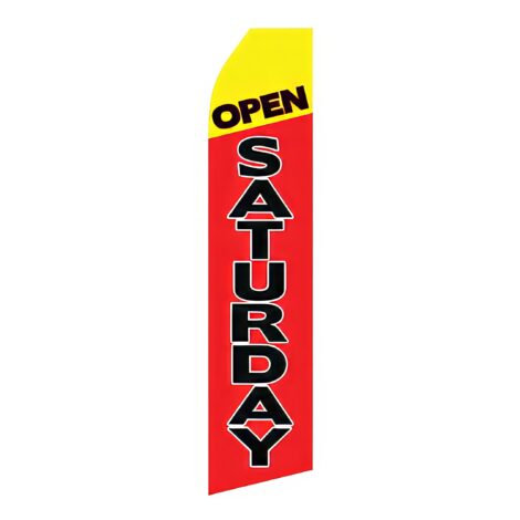 Red Open Saturday Advertising Flag