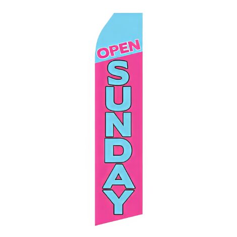 Purple Open Saturday Advertising Flag