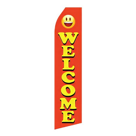 Orange Welcome Advertising Flag