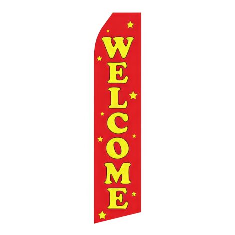 Red Welcome Advertising Flag