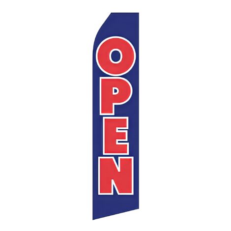Blue Open Advertising Flag