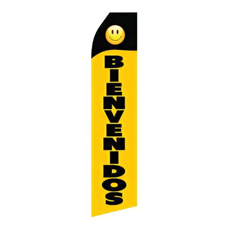 Black Yellow Bienvenidos Advertising Flag