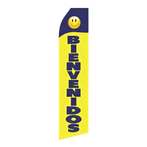 Blue Yellow Bienvenidos Advertising Flag