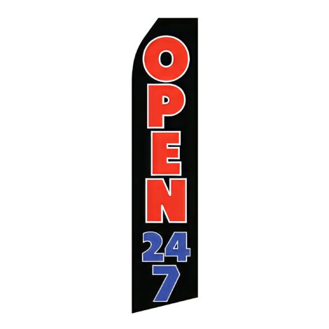 Open 24/7 Advertising Flag