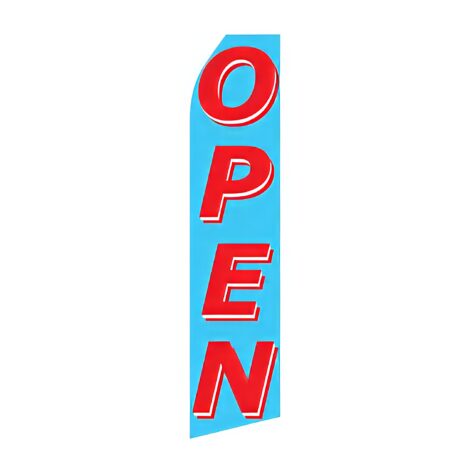 Blue Open Advertising Flag