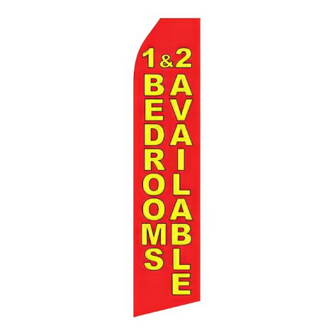 Red 1 & 2 Bedrooms Available Advertising Flag