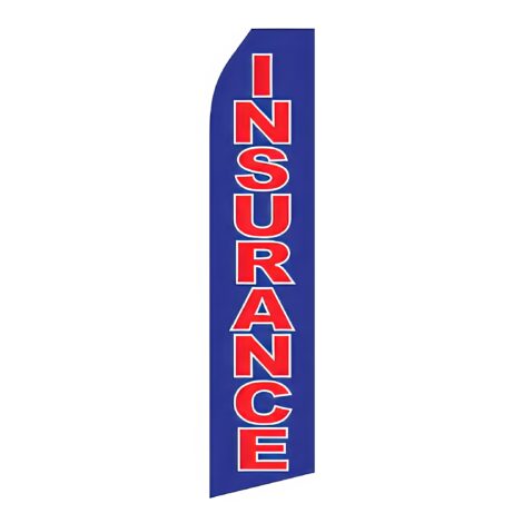 Blue Insurance Advertising Flag