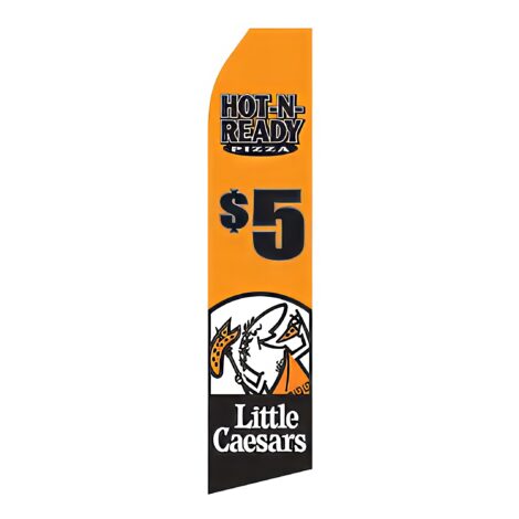 Little Caesars Hot and Ready Pizza Logo Advertising Flag