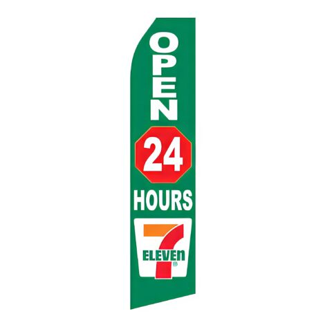 7-11 Open 24 Hours Logo Advertising Flag