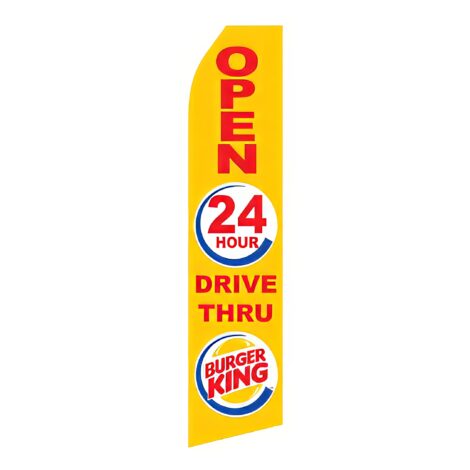 Burger King 24 HR Drive Thru Logo Advertising Flag