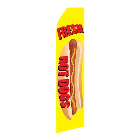 Fresh Hot Dogs Advertising Flag