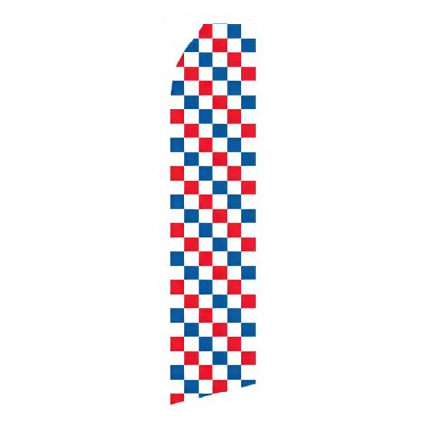 Red, Blue, and White Checkered Advertising Flag