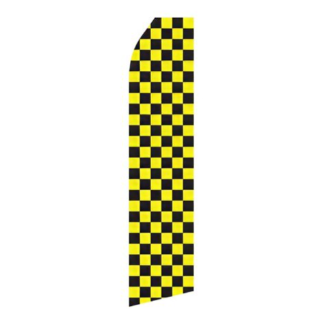 Yellow and Black Checkered Advertising Flag