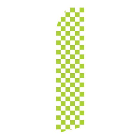Green and White Checkered Advertising Flag