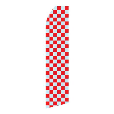 Grey and Red Checkered Advertising Flag